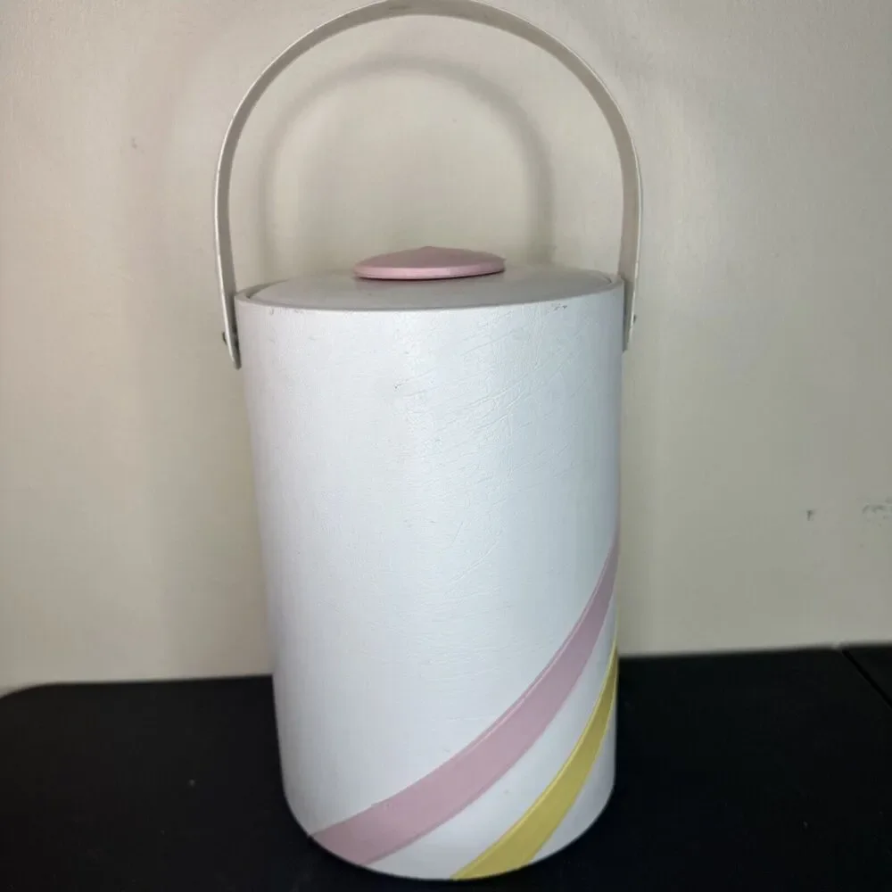 HTF Vintage Pastel 20 Cent MCM Signed‎ Georges Briard Vinyl Champagne Ice Bucket